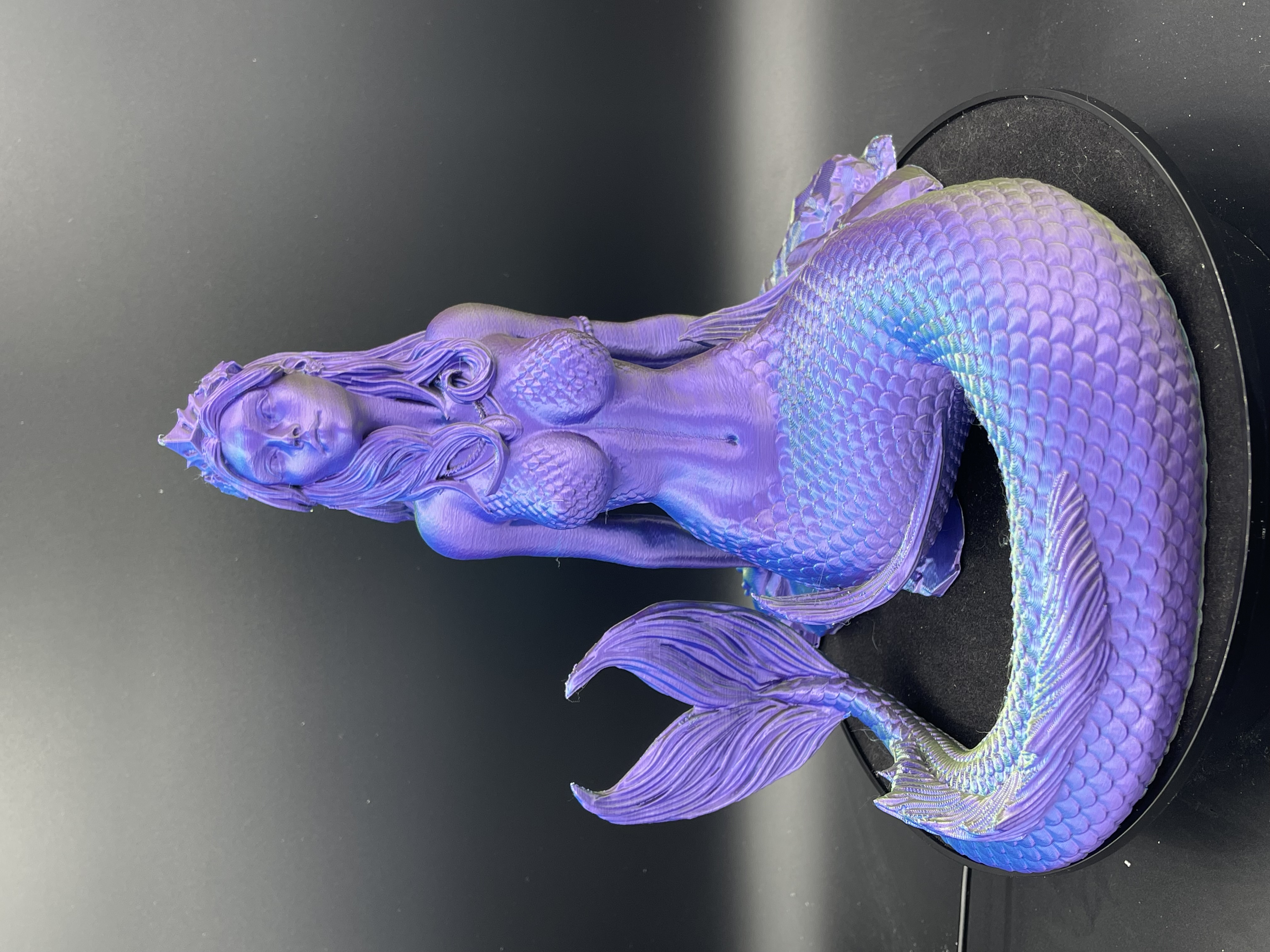 DELPHINE MERMAID SCULPTURE! - (BLUE PURPLE YELLOW)